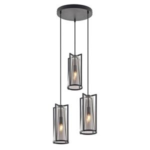 Lucande Rufina hanglamp, 3-lamps, rond