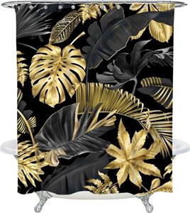 Sanilo Duschvorhang »Golden Leaves« Breite 180 cm, wasserdicht, Anti-Schimmel-Effekt, mit Beschwerungsband, 180x200cm