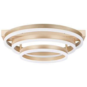 Beliani - Deckenleuchte mit integrierten LED-Lichtern Runde Form Kreis Ringe Aluminium Gold nore - Gold