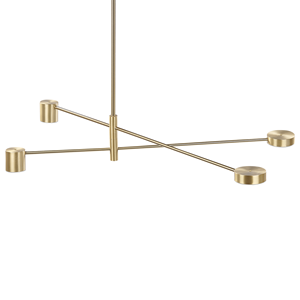 beliani Hängeleuchte mit 4 Lichtern gold Metallrahmen Minimalistisch Modernes Wohnzimmer/Schlafzimme