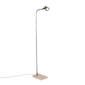 QAZQA Vloerlamp reena - Zwart - Industrieel - L 400mm