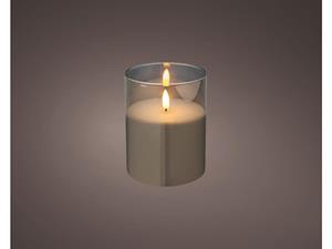 Lumineo LED-Kerzen LED Kerze Wachs Indoor smokey-grey 12,5 cm (grau)