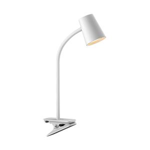 Lindby Ailina LED-Tischlampe, Klemmfuß, weiß
