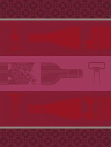 Le Jacquard Français Geschirrtuch Vin en Bouteille Rouge Rot 60x80 Baumwolle