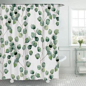 HAMÖWO Duschvorhang »Duschvorhang Blätter, Duschvorhang Grün Wasserdicht 180*200cm«