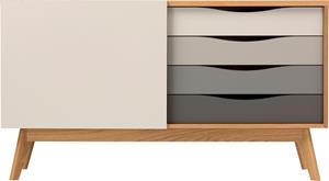 Woodman Sideboard Hilla, Breite 130 cm, im angesagten skandinavischen Look, Fußrahmen aus Eiche