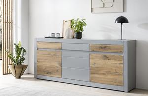 Inosign Sideboard CASABLANCA, Modernes Design in Farbe Platingrau Matt, Soft-Close, Breite 217 cm