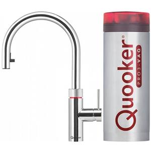 Quooker NL Flex keukenkraan koud, en kokend water inclusief uittrekbare uitloop met PRO3 reservoir chroom 3XCHR
