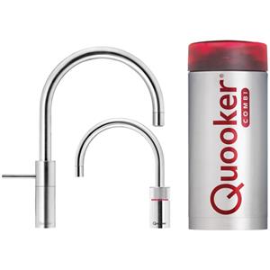 Quooker NL Nordic Round Twintaps met COMBI reservoir RVS 22NRRVSTT