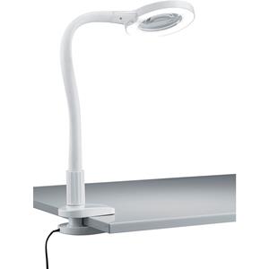 BES LED LED Klemlamp - Trion Lumpa - 5W - Warm Wit 3500K - Vergrootglas - Glans Wit - Kunststof