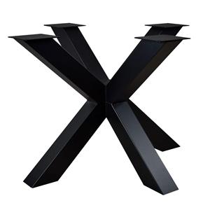 Furniture Legs Europe Zwarte vierkanten stalen matrix tafelpoot hoogte 72 cm en breedte/diepte 120 cm (koker 8 x 8)