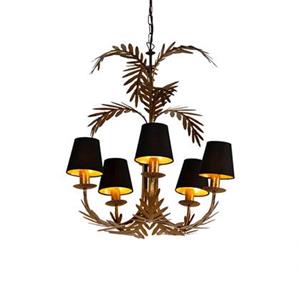 QAZQA Kronleuchter Gold mit schwarzen Farbtönen 5-Licht - Botanica