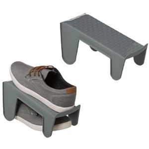 5five Set van 10x stuks schoenenrekjes/plankjes voor 1 paar schoenen grijs 29,5 x 25 cm -