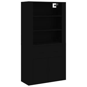 vidaXL Sideboard Highboard Schwarz Holzwerkstoff (1 St)