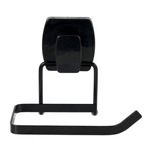 Xenos Toiletpapier houder easy lock - zwart - 12x9x10 cm