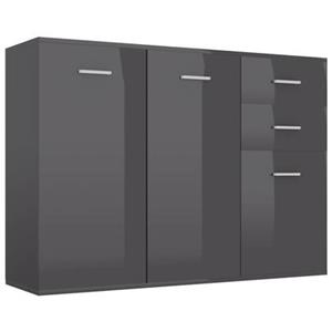 VIDAXL Sideboard Hochglanz-grau 105x30x75 Cm Spanplatte