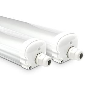 HOFTRONIC™ Set van 2 LED TL armaturen 120cm - IP65 Waterdicht - 36 Watt - 4320 Lumen - 6500K Daglicht wit - Koppelbaar - IK07 - S-Series Tri-Proof plafondverlichting