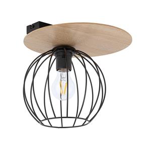 Euluna Plafondlamp Malin, houten kap rond, 1-lamp