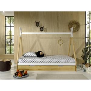 Vipack Tipi Bed 90 x 200 cm met Bedlade Wit | Naturel