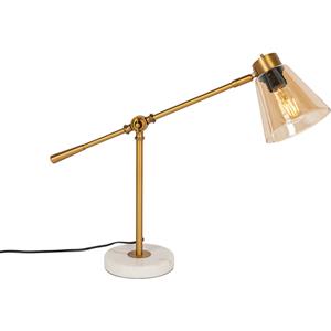 QAZQA Tafellamp nina - Brons - Art Deco - L 23cm