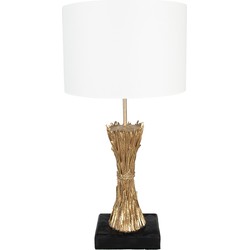 Clayre & Eef Tafellamp Ã 30x60 cm Goudkleurig Kunststof Bureaulamp