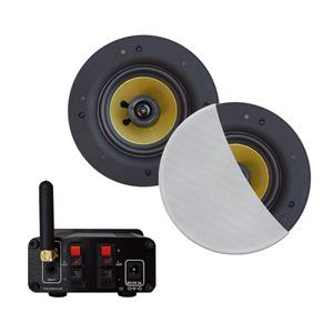 Aquasound Bluetooth-Audio Versterker  Airplay + DLNA 30W Inclusief Speakerset  Rumba 116 mm Wit 