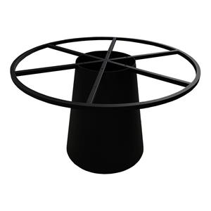 Furniture Legs Europe Zwarte kegelvormige tafelpoot hoogte 74 cm met wiel radius 100 cm