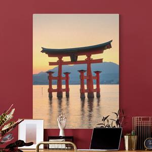 Klebefieber Leinwandbild auf Naturcanvas Torii am Itsukushima