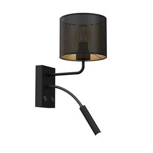 Euluna Wandlamp Jovin 1-lamp met spot zwart/goud