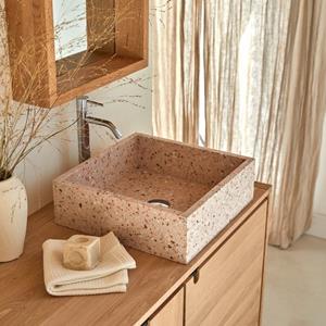 Tikamoon Waschbecken »Elegantes Waschbecken aus Marmor- und Premium-Terr«