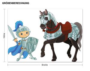 Klebefieber Wandtattoo Kinderzimmer Ritter mit seinem Pferd