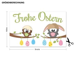 Klebefieber Wandtattoo Kinderzimmer Eulen wünschen frohe Ostern