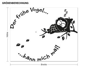 Klebefieber Wandtattoo-Uhr Der frühe Vogel