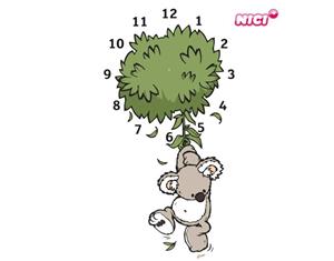 Klebefieber Wandtattoo Kinderzimmer NICI - Wild Friends Koala Uhr