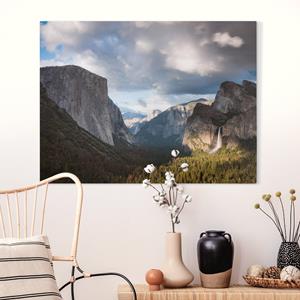 Klebefieber Leinwandbild Wolken über Berglandschaft