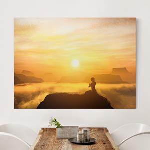 Klebefieber Leinwandbild Sonnenuntergang Yoga Meditation