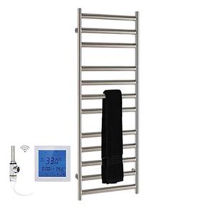 SSI Design Athena elektrische radiator met witte digitale thermostaat RVS geborsteld 120x60cm 600W