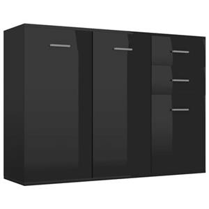 VIDAXL Sideboard Hochglanz-schwarz 105x30x75 Cm Spanplatte