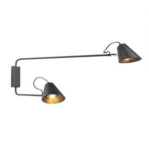 QAZQA Wandlamp Lune wl - Zwart - Retro - L 900mm