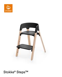 Stokke Steps™ Stoel - Beech Wood - Black Seat/Natural Legs