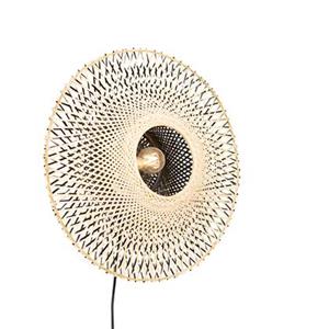 QAZQA Orientalische Wandleuchte Rattan 50 cm mit Stecker - Rina