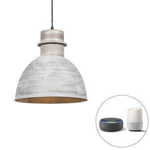 QAZQA Smart hanglamp grijs 30 cm incl. wifi A60 lichtbron - Dory