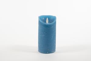Anna's Collection Rustic Wax Candle Moving Flame 7,5X15Cm Denim 3Xaaa