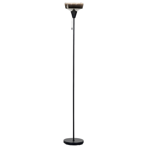 beliani Stehlampe aus Rauchglas und Eisen schwarz / silber 175 cm hoch modern Talparo - Schwarz