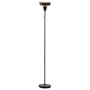 beliani Stehlampe aus Rauchglas und Eisen schwarz / gold 175 cm hoch modern Talparo - Schwarz
