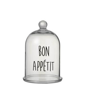 J-Line Stolp Bon Appetit Rond Glas Transparant|Zwart