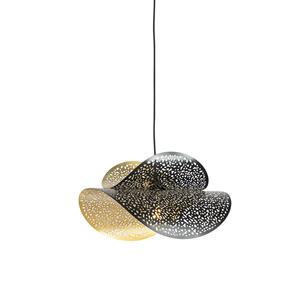 QAZQA Industriële hanglamp zwart met goud 28 cm - Japke