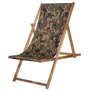 Springos© Houten Ligstoel | Strandstoel | Ligstoel | Verstelbaar | Beukenhout | Handgemaakt | Leger Groen
