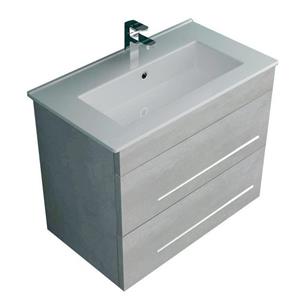 Alpenberger Waschbecken  Badmöbel Komplett Set & Nano Becken (Handwaschbecken mit Unterschrank, 2-St., 2-tlg), Lotuseffekt, leichte Reinigung, mit Überlauf, 2 Schubladen