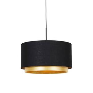 QAZQA Moderne Hängelampe schwarz mit goldenem 47 cm Duo-Schirm - Combi